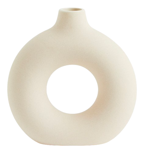 Small Beige Donut Vase